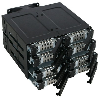 Icy Dock Full Metal 8 Bay 2.5" SAS/SATA SSD & HDD Backplane Cage MB508SP-B - Computer Component Accessories