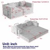 72.4" Convertible Corduroy Sofa Bed with Storage Pockets,2-Seat 4-Seat Folding Sleeper Couch for Living Room,Bedroom-Baofuwish - 4 of 4