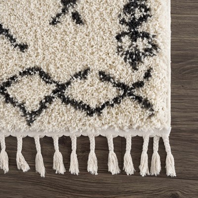 Godalming Charcoal and Beige Plush Polypropylene Area Rug
