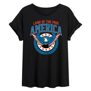 Women's - Instant Message - America Collegiate Oversized Graphic T-Shirt - 1 of 4