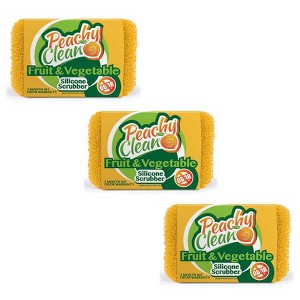 Peachy Clean Antimicrobial Fruit & Vegetable Silicone Cleaning Scubber Sponge - 1 of 2