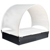 vidaXL Double Sun Lounger Patio Rattan Daybed with Adjustable Canopy, Polyester Cushions, Black - 2 of 4