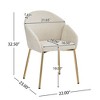 Beige Dining Chairs with Handrails - 2-Pack for Enhanced Comfort and Style - 3 of 3