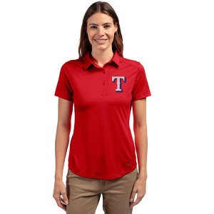 Texas Rangers Cutter & Buck Prospect Eco Textured Stretch Recycled Womens Short Sleeve Polo - 1 of 1