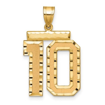 Black Bow Jewelry 14k Yellow Gold, Varsity Collection, Large D/C Pendant Number 10