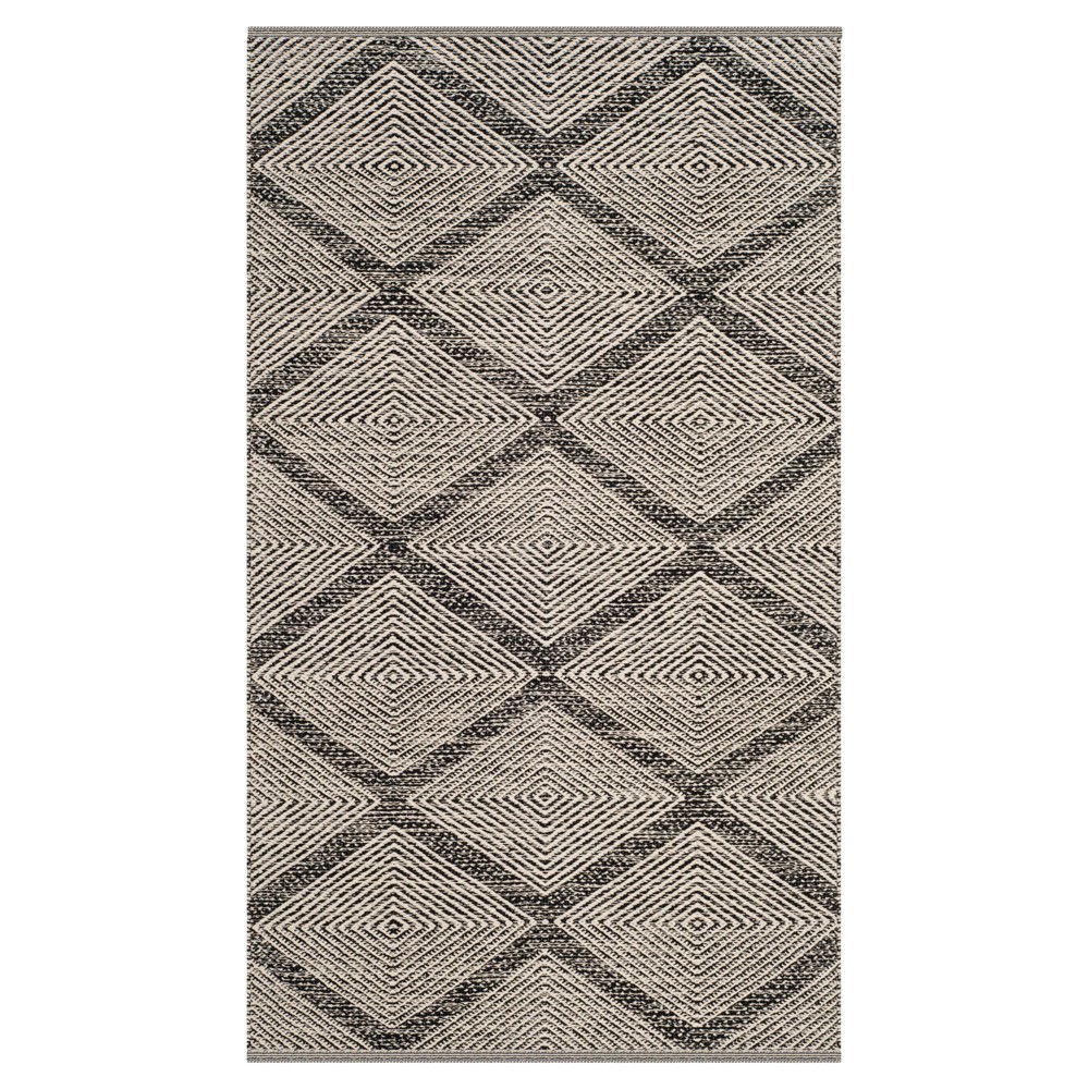 Black Geometric Flatweave Woven Accent Rug - (3'x5') - Safavieh