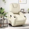 vidaXL Electric Massage Recliner Chair - Cream Faux Leather Stand-up Armchair with Vibration Massage, Power Lift, Cup Holders for Living Room Comfort - 2 of 4