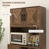 60" Kitchen Pantry Storage Cabinet, Farmhouse Kitchen Hutch with Microwave Oven Countertop, Adjustable Shelves - 4 of 4