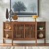 Mons Buffet Walnut - Lifestorey: Bohemian Style Sideboard, MDF Wood, 6 Shelves, 2 Cabinet Doors - 2 of 4
