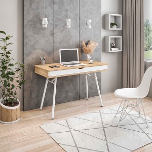 NicBex Home Office Desk 47.25" L Morden Writing Desk with Drawer, Wooden Desktop and X-Shaped Legs for Study and Work - 1 of 4