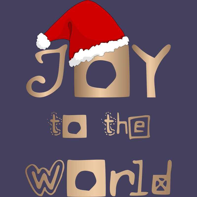 Women's Design By Humans Christmas Design - Joy to the World in Gold Design and Red By SimplyDesign Racerback Tank Top, 2 of 4