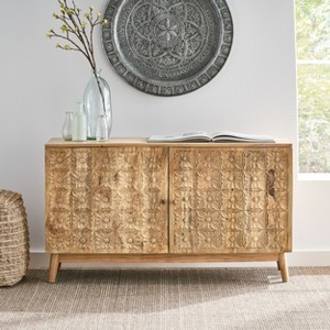Christopher Knight Home Grimsley Acacia Wood Storage Sideboard with Shelves and 2 Doors - 1 of 4