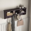 KWPZQEB Coat Rack Wall Mount, Coat Hooks with 4 Dual Hooks and 3 Open Storage Space, Coat Hangers for Entryway, Living Room, Bedroom, Kitchen - 3 of 4