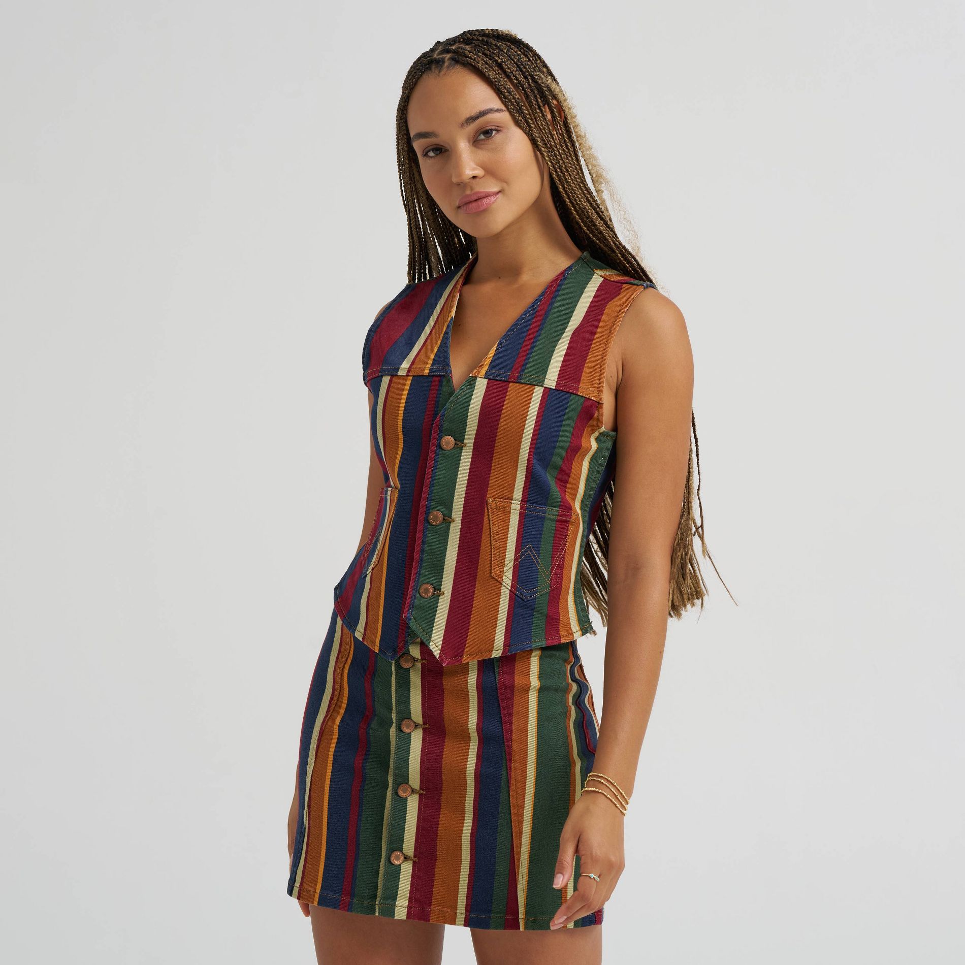 Wrangler Women's Western Bold Striped Vest - Multi