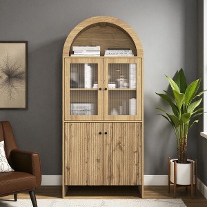 Mshliw Modern Tech-Inspired MDF Dome Cabinet, Multifunctional Snack Storage Organizer with Elegant Design for Living Room or Office - 1 of 4