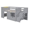NicBex Twin Size Loft Bed with Stairs & Drawers,Profile Bunk Bed with Storage & Modern Design,Solid Wood Low Loft Bed for Kids,Teens - 2 of 4