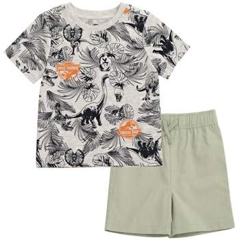 Jurassic World Jurassic Park Blue Boys T-Shirt and Shorts Outfit Set Toddler to Big Kid