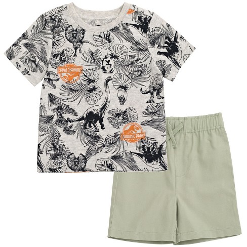 Jurassic World Jurassic Park Blue Boys T-shirt And Shorts Outfit Set  Toddler To Big Kid : Target