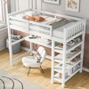 Whisen Elegant Design Full Size Loft Bed with Storage Shelves and Desk - 3 of 4