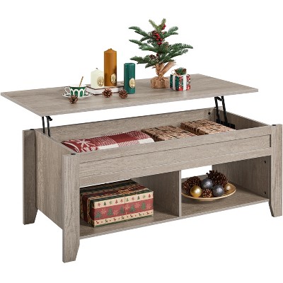 Yaheetech Lift Top Coffee Table with Storage & 2 Open Shelves for Living Room, Reception Room, Office