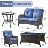 Gymojoy 5 Piece Outdoor Wicker Loveseat Sofa with Patio Chairs with Coffee Table and Side Table - 3 of 4