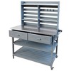 Nestfair Potting Bench with Stainless Steel Top 2 Drawers and Lockable Wheels Gray Blue - 2 of 4