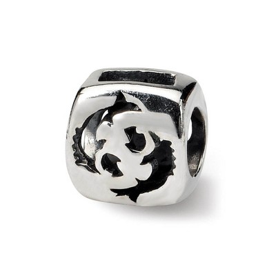 Black Bow Jewelry Sterling Silver Pisces the Fish Zodiac Bead Charm