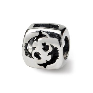 Black Bow Jewelry Sterling Silver Pisces the Fish Zodiac Bead Charm - 1 of 3