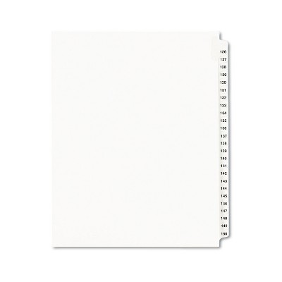 Avery-Style Legal Exhibit Side Tab Divider Title: 126-150 Letter White 01335