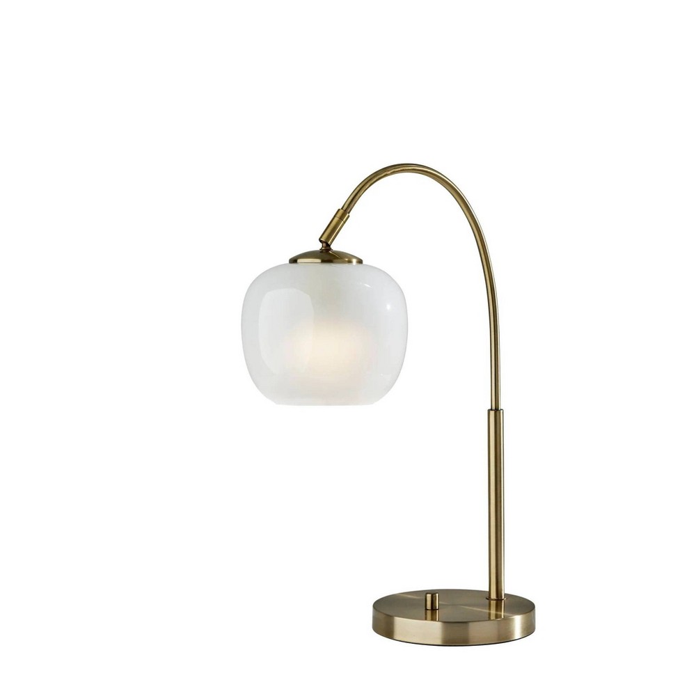 Photos - Floodlight / Street Light Adesso Magnolia Table Lamp Brass: ETL Listed, Glass Shade, Metal Body, 1-W 