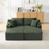 AENKYO 134" Modular Sectional Sleeper Sofa, U-Shaped Cloud Couch, No Assembly Required, 6-Seater Sofa for Living Room - Green - 3 of 4