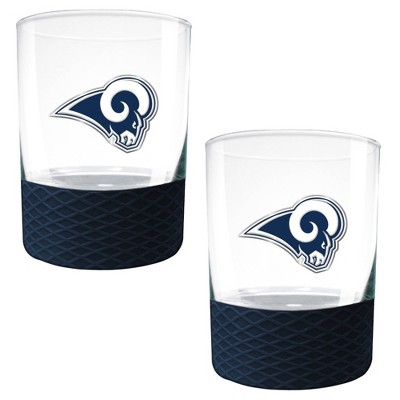 NFL Los Angeles Rams 14oz Rocks Glass Set with Silicone Grip - 2pc