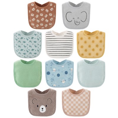 The Peanutshell Terry Baby Bib Set For Boys Or Girls, 10-pack, Feeding ...