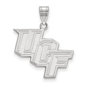Black Bow Jewelry 10k White Gold Central Florida Knights NCAA Large Pendant - 1 of 3