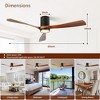 SKRAN 60 Inch Ceiling Fan, Flush Mount Wood Ceiling Fan Reversible Silent DC Motor with Lights and Remote for Bedroom, Kitchen, Living Room - 3 of 4