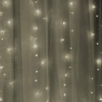 Productworks 16975 Warm White 300 Led Lights With 2 Sheer Curtain Panels
