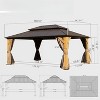 VisioGear Canopies and Gazebos, Gazebo with Double Roof Canopy, Gazebo Pavilion for Patio and Backyard, Brown, 190.16"*142.91"*122.21" - 2 of 4