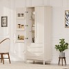 Freestanding Storage Cabinet Kitchen Pantry Cabinet Cupboard with Full-extension Drawers, Soft-close Doors, Adjustable Shelf, Door Racks - ModernLuxe - 3 of 4