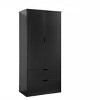 70.00"Wardrobe with Two Doors and Two Drawers,Black - 3 of 4