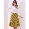 INSPIRE CHIC Women's Tartan Plaid High Waist Belted Vintage A-Line Midi Skirt - 2 of 4