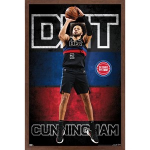 Trends International NBA Detroit Pistons - Cade Cunningham 23 Framed Wall Poster Prints - 1 of 4