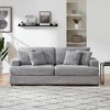 Modern 88.6" Corduroy Deep Seat Sofa Bed with 4 Throw Pillows, Comfy 3-Seater Reclining Couch for Living Room or Small Spaces – The Pop Home - 2 of 4