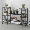 Breighton Home 32.5" Xtra Storage 3 Tier Folding Metal Shelves with Set of 2 Extension Shelves in Black - 2 of 4