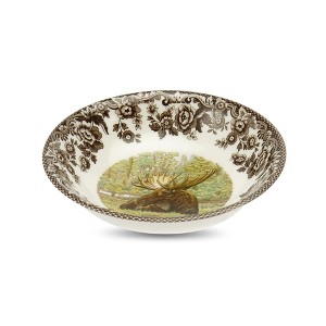 Spode Woodland 6.25 Inch Cereal Bowl, Majestic Moose - Dishwasher Safe, Microwave & Warm Oven Safe - Made in England, Fine Earthenware Craftsmanship - 1 of 4