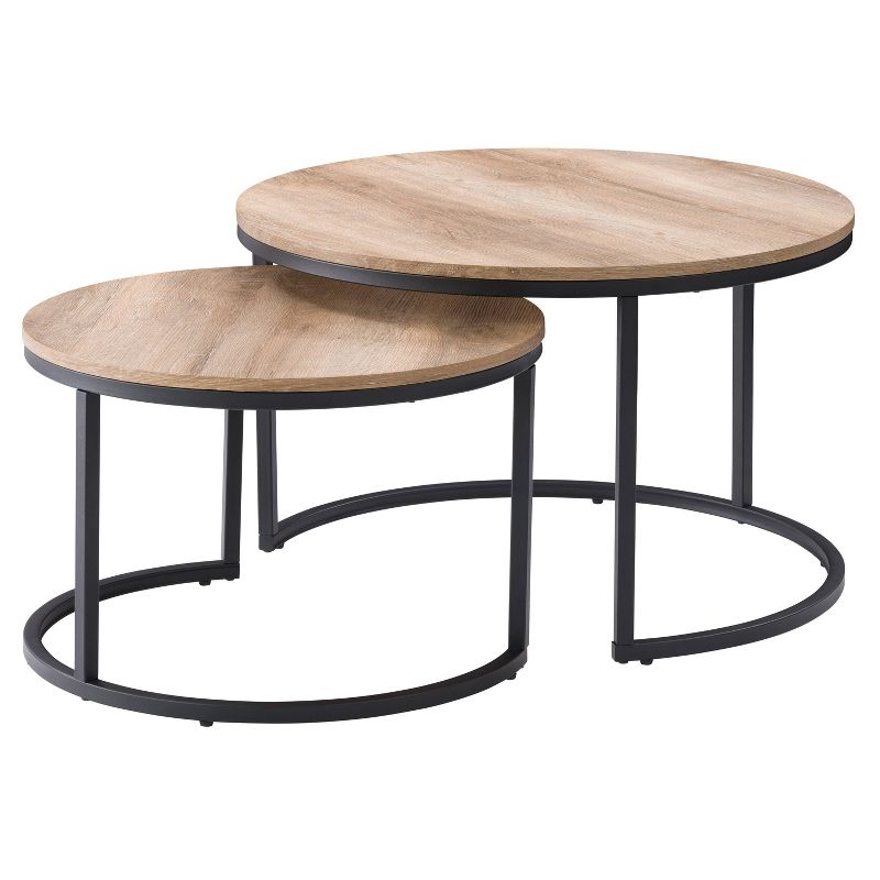 Set of 2 Forth Worth Round Nesting Coffee Table - CorLiving, 1 of 10
