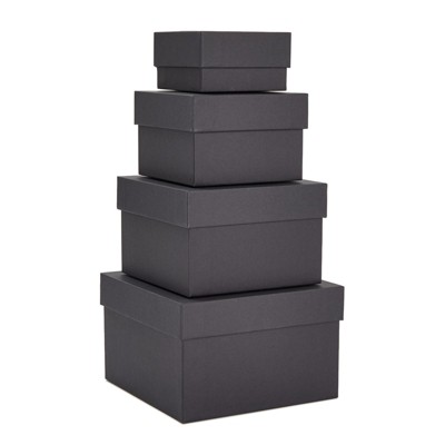 6-Pack Decorative Nested Boxes With Lids, Assorted Sizes, Square