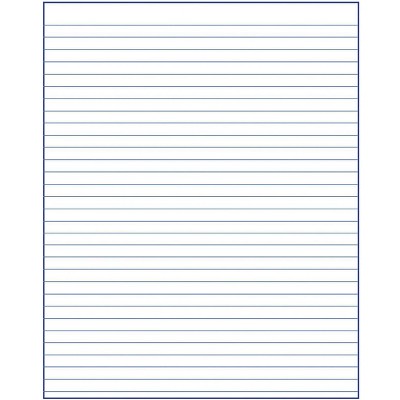 Ruled Writing Paper, 8-1/2 x 11 Inches, No Margin, White, 500 Sheets