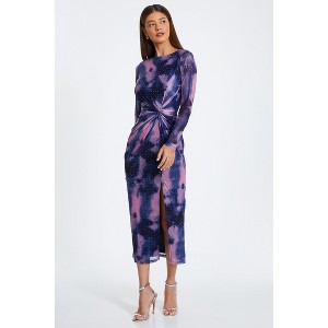 QUIZ Women's Marble Hotfix Mesh Maxi Dress - 1 of 4