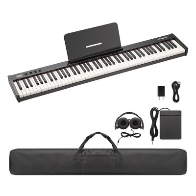 Whizmax Full-Size Portable Electric Keyboard Piano for Beginners with Headphones,Sustain Pedal,Handbag,Bluetooth, USB MIDI