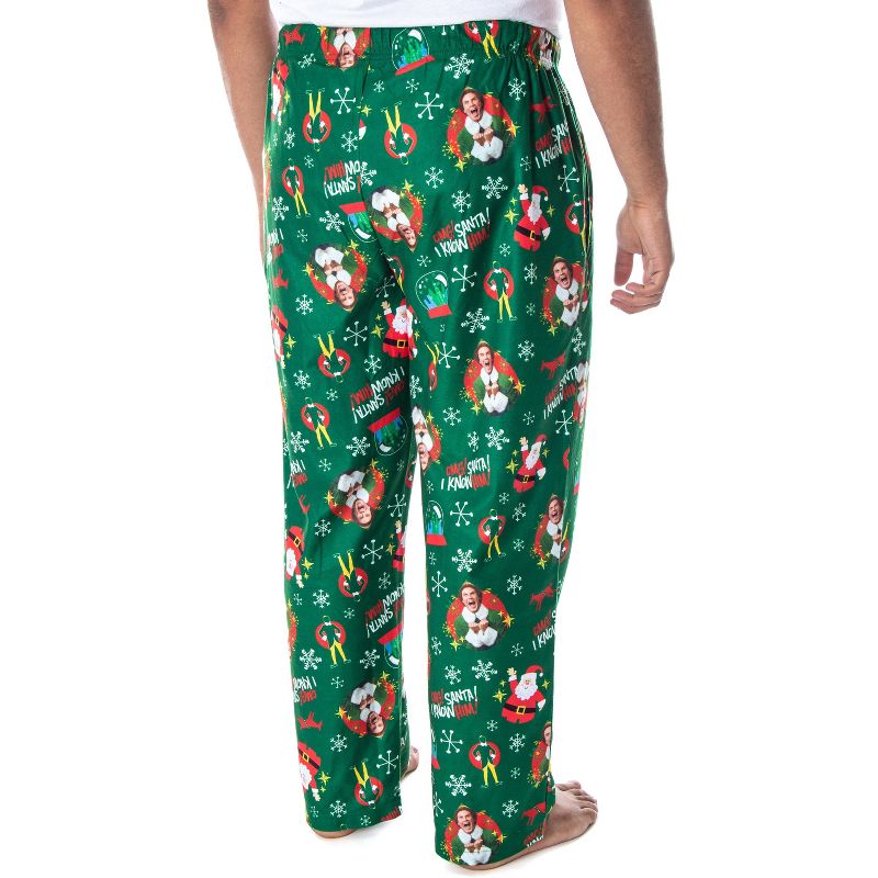 Elf The Movie Men's Buddy OMG! Santa I Know Him! Allover Print Pajama Pants Green, 2 of 5